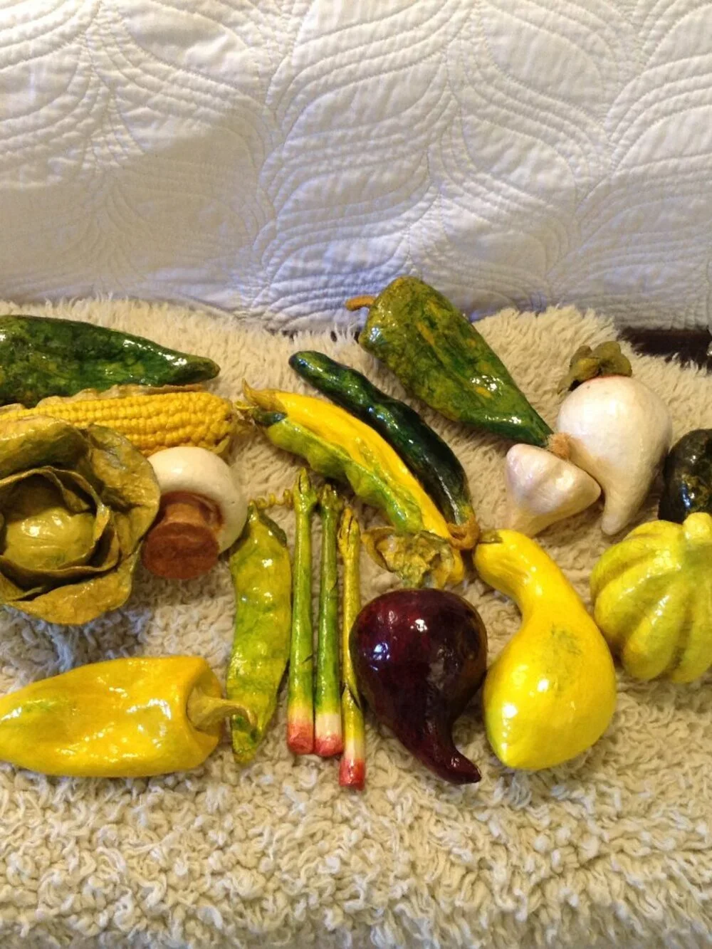 VTG Paper Mache Veggies (19) Mexican Folk Art Funky Unique Cottagecore Farmhouse